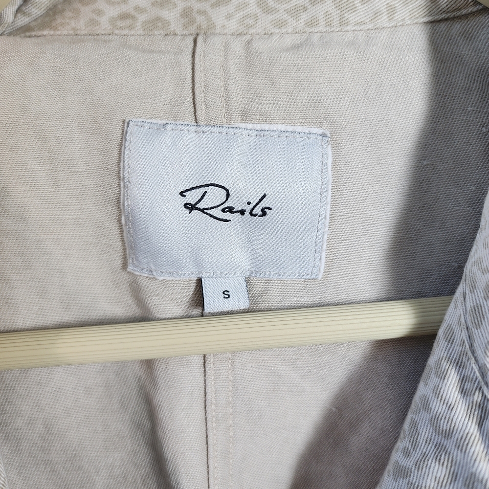 Rails Collins Linen Blend Utility Jacket White Mi… - image 8